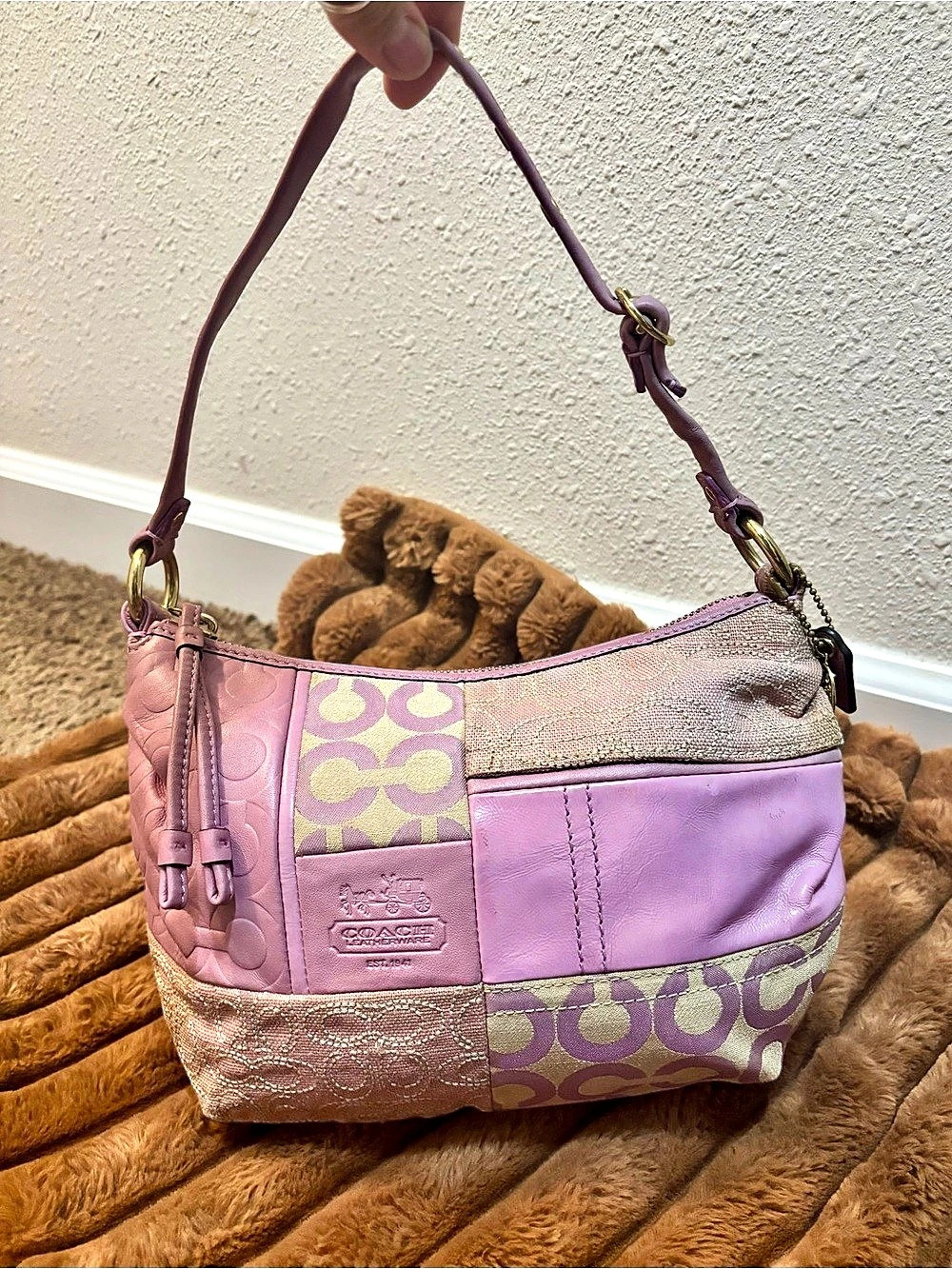 Coach Ali Patchwork Top Handle Pouch